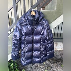 S 13 New York Down Puffer Coat Navy Winter Ski Snow Heavy Jacket Navy Hooded